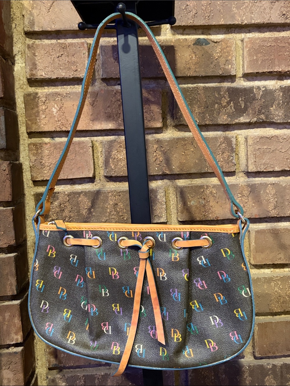 Vintage Dooney & Bourke Y2K Rainbow Multicolor DB Monogram Purse